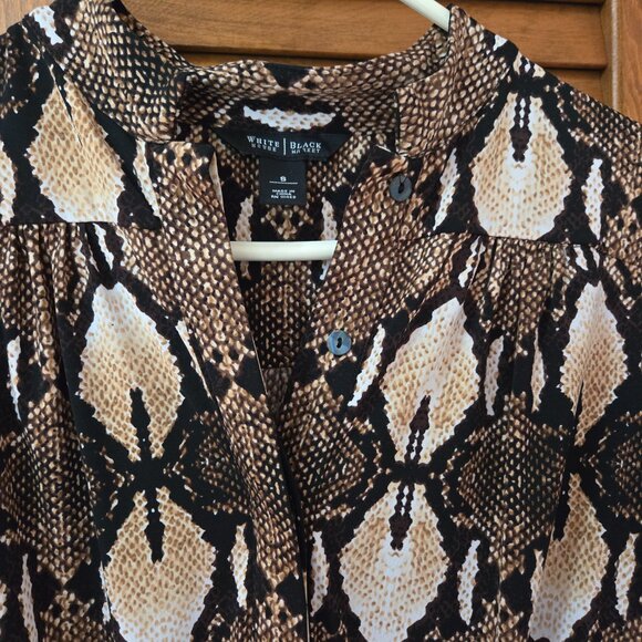 White House Black Market Women's Small Animal Print Blouson Dress - Picture 5 of 6